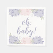 Pastel Pink & Paarse Peonies Baby shower Servet (Voorkant)