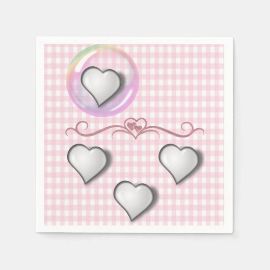 Pastel Pink Paper Napkins Servet (Voorkant)