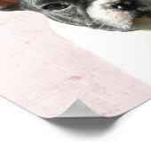 Pastel Pink Peekaboo Boston Terrier Puppy Nursery Poster (Hoek)