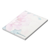 Pastel Pink Peony Waterverf, Feminine Floral Notitieblok (Linkerzijde)