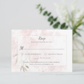 Pastel Pink Peony Waterverf Wash RSVP (Staand voorkant)