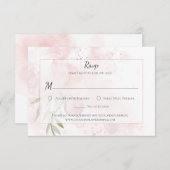 Pastel Pink Peony Waterverf Wash RSVP (Voorkant / Achterkant)