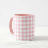 Pastel Pink Plaid – Soft Aesthetic Seamless Mok (Voorkant links)