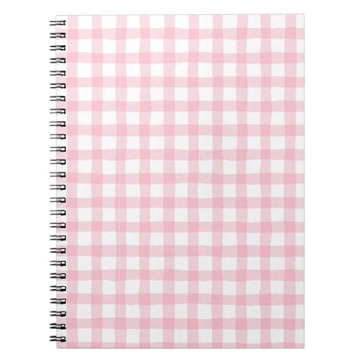 Pastel Pink Plaid – Soft Aesthetic Seamless  Notitieboek (Voorkant)
