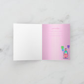 PASTEL PINK POLKA DOT CIRCUS DANK JE KAART (Binnen)