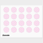 Pastel Pink Polka Dots Ronde Sticker (Vel)