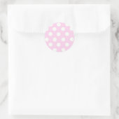 Pastel Pink Polka Dots Ronde Sticker (Tas)