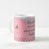 Pastel Pink Poodle Mug – Personalized Name & Photo Koffiemok (Voorkant links)