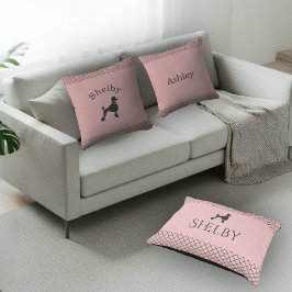 Pastel Pink Poodle  Personalized Matching Kussen