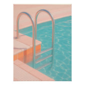 Pastel Pink Pool Ladder Aesthetic Retro Summer Perfect Poster (Voorkant)