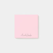 Pastel Pink Professioneel Minimalistisch Zwart Scr Post-it® Notes (Voorkant)