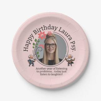 Pastel Pink Psychology Birthday Photo Frame Freud Papieren Bordje