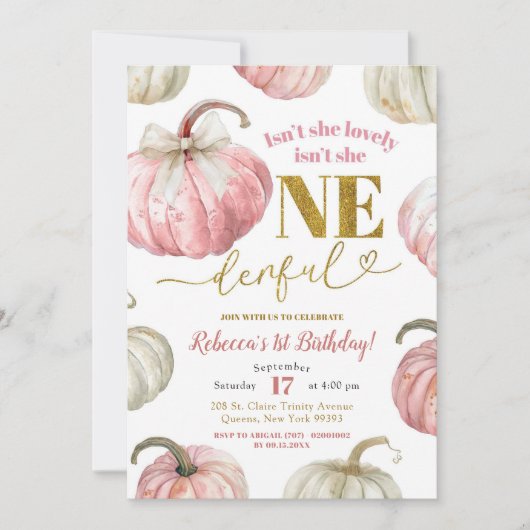 Pastel Pink Pumpkin is niet haar prachtige verjaar Kaart (Voorkant)