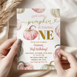 Pastel Pink Pumpkin wordt een verjaardag Kaart