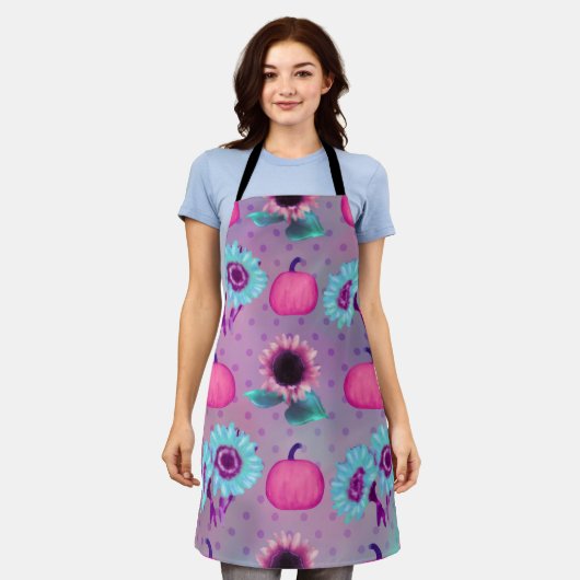 PASTEL PINK PUMPKINS & AQUA MUMS FLOWERS SCHORT (Gedragen)