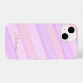 Pastel Pink Purple Striped Cute Girly Design iPhone Hoesje (Achterkant horizontaal)