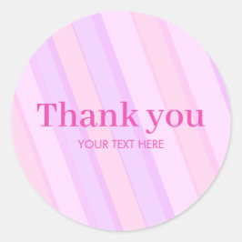 Pastel Pink Purple Striped Cute Girly Design Ronde Sticker