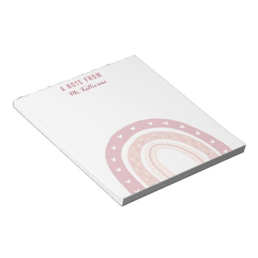 Pastel Pink Rainbow Boho Notitieblok (Schuin)