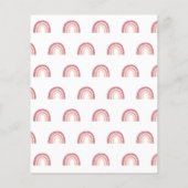 Pastel Pink Rainbow Clouds Girl Baby shower Invita (Achterkant)