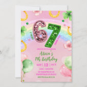 Pastel Pink Rainbow Sequin Glitter 67 St Patrick Kaart (Voorkant)