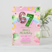 Pastel Pink Rainbow Sequin Glitter 67 St Patrick Kaart (Staand voorkant)