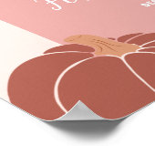 Pastel Pink Retro Pumpkin First Birthday Welcome Poster (Hoek)