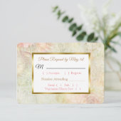 Pastel Pink Rose Wedding RSVP-kaart RSVP Kaartje (Staand voorkant)