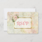 Pastel Pink Rose Wedding RSVP-kaart RSVP Kaartje (Achterkant)