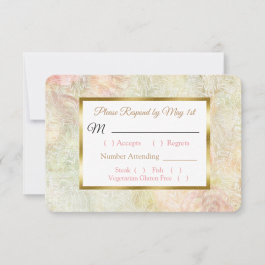 Pastel Pink Rose Wedding RSVP-kaart RSVP Kaartje (Voorkant)