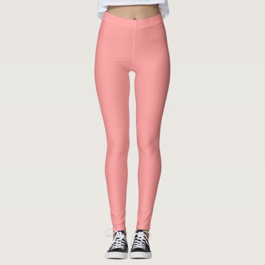 Pastel Pink Salmon Leggings (Voorkant)