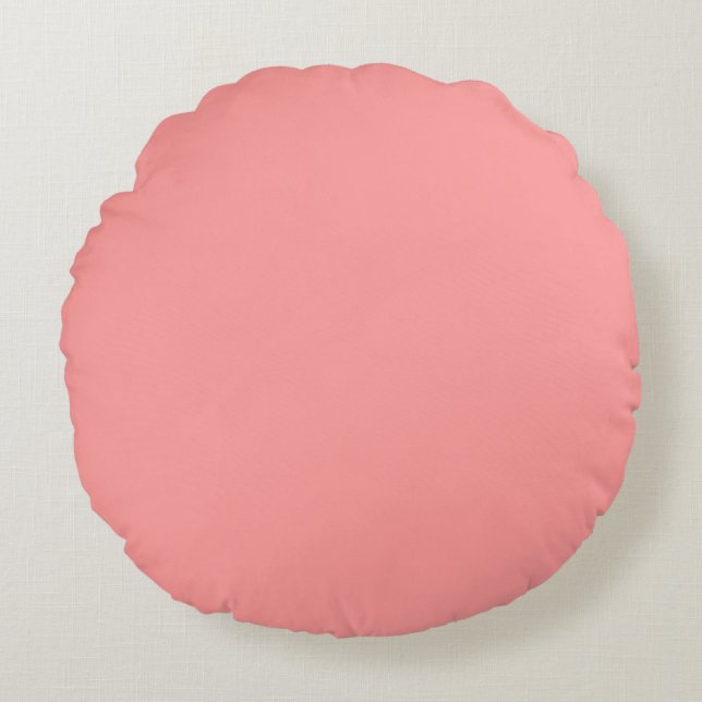 Pastel Pink Salmon Rond Kussen (Voorkant)