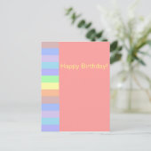 Pastel Pink Salmon Stripes Briefkaart (Staand voorkant)