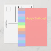 Pastel Pink Salmon Stripes Briefkaart (Voorkant / Achterkant)