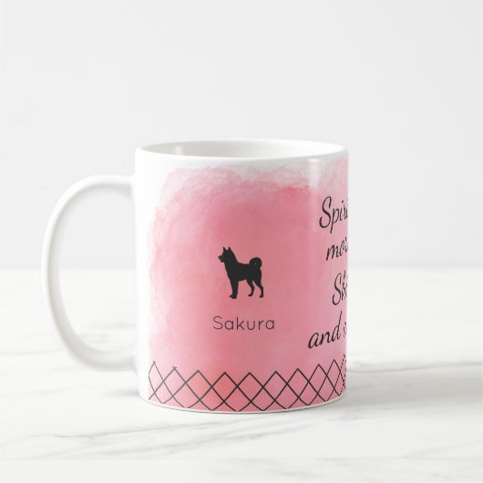 Pastel Pink Shiba Inu  Mug – Custom Photo & Name Koffiemok (Links)