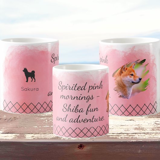 Pastel Pink Shiba Inu  Mug – Custom Photo & Name Koffiemok