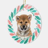 Pastel Pink Shiba Inu | Personalized Christmas Keramisch Ornament (Links)