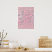 Pastel Pink Silver Leopard Print Poster (Keuken)