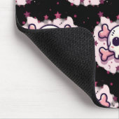 Pastel Pink Skull and Crossbones Muismat (Hoek)