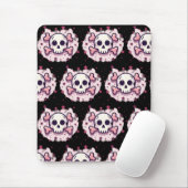 Pastel Pink Skull and Crossbones Muismat (Met muis)
