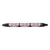 Pastel Pink Skull and Crossbones Zwarte Inkt Pen (Voorkant)