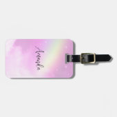 Pastel Pink Sky met gele regenboog Bagagelabel (Voorkant horizontaal)