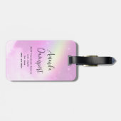 Pastel Pink Sky met gele regenboog Bagagelabel (Achterkant horizontaal)