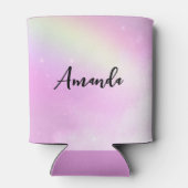 Pastel Pink Sky met gele regenboog Blikjeskoeler (Achterkant)