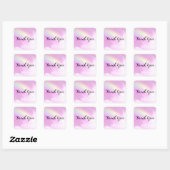 Pastel Pink Sky met gele regenboog Dank u Vierkante Sticker (Vel)
