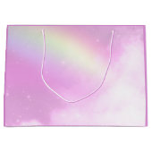 Pastel Pink Sky met gele regenboog Groot Cadeauzakje (Voorkant)