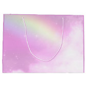 Pastel Pink Sky met gele regenboog Groot Cadeauzakje (Achterkant)