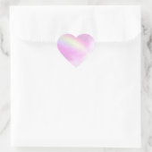 Pastel Pink Sky met gele regenboog Hart Sticker (Tas)