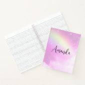 Pastel Pink Sky met gele regenboog Notitieboek (Binnen)