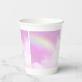 Pastel Pink Sky met gele regenboog Papieren Bekers (Achterkant)