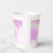Pastel Pink Sky met gele regenboog Papieren Bekers (Rechts)